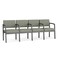 Lesro Lenox Steel 4 Seat Tandem Seating Metal Frame, Charcoal, OH Eucalyptus Upholstery LS4103 - alternate 1